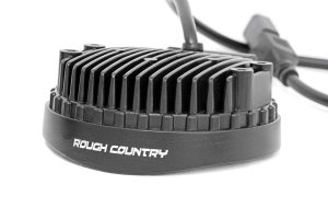 LED Light - Pair - Rough Country - 4 Inch Round - Chrome